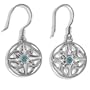 Sterling Silver Celtic Design Earrings w/ Blue Topaz by Sajen