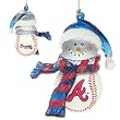 Atlanta Braves MLB Striped Acrylic Snowman Ornament (3")