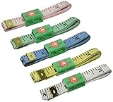 uxcell 巻き尺　1.3cmの幅　四色　ソフト　ファイバー　グラス　フラット　ルーラー　1.5M　5本　入り