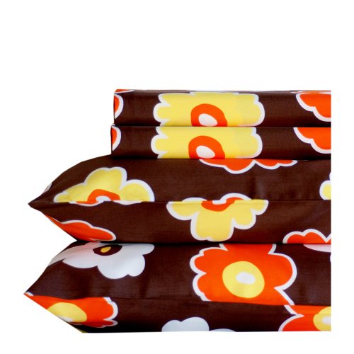 +1Tribeca Living Egyptian Cotton 350 Thread Count Blossoms Print Extra