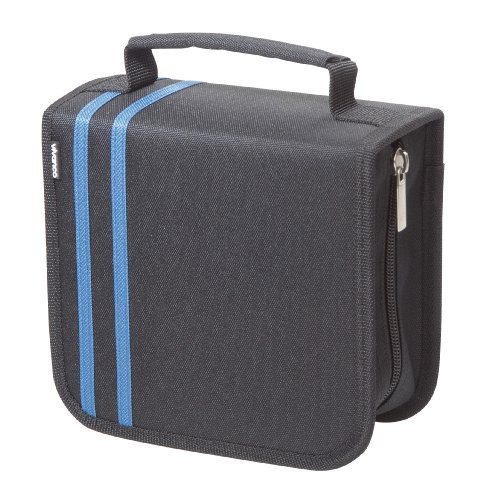 Vivanco CDW Stripes 48 Organizer f&uuml;r 48 CDs, grau / blau Preisvergleich
