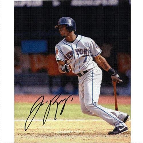 Jose Reyes Autographed New York Mets (Grey Jersey Batting) 8x10 Photo