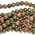 Unakite 6mm Round Beads