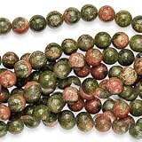 Unakite 6mm Round Beads/16 Inch Strand (Green & Peach)