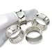 Set of 4 Silver-plated Beaded Napkin Rings