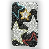 Premium Luxurious Designer Hard Crystal Diamond Snap-on Case for Apple iPod Touch 2, Touch 3, 3rd Generation 8GB, 32GB, 64GB - Black Rock Stars Diamonds