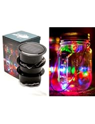 Lighting: Color Changing Fairy Light 3 Pack - Solar Mason Jar Lid Insert - Solar Mason Jar Fairy Light with Color Changing LED for Glass Mason Jars and Garden Decor Solar Lights - Kentucky Home