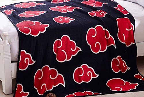 Anime Naruto Red Clouds Coral Fleece Throw Blanket 50" X 60" Polyester Blanket