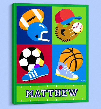 Game on Pers. Canvas Wall Art by olive kids