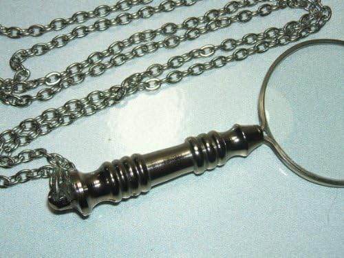 Victorian Banded Magnifying Glass Necklace Chatelaine Sewing