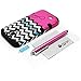 Galaxy S4 Case, MagicMobile Hybrid Impact Shockproof Protective Case for Samsung Galaxy S4 Cover Hard Armor Shell and Soft Layer [Chevron Pattern with Infinity Pink Love Design and Black Silicone]