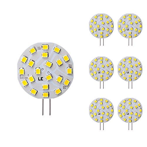 LE 3W G4 LED Bulbs, 40W Halogen Bulbs Equivalent, 12 V AC/DC, 280lm, 120° Beam Angle, Warm White, 3000K, G4 Bulb, Bi-Pin Light Bulbs, LED Light Bulbs, Pack of 6 Units