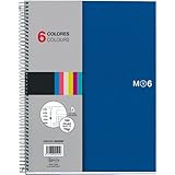 Miquelrius 8.25 X 11.75 A4 Wirebound Notebook, 6-Subject, Graph Paper, Blue