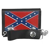 BT Leather Confederate Flag Chain Wallet