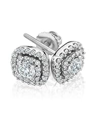 Diamond Cushion Frame Earrings 5/8ctw