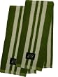 Cotton Kitchen Towel (Bamboo Green with White Rugby Stripe, 2-Pack)