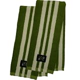 BAMBOO GREEN and WHITE RUGBY STRIPE COTTON KITCHEN TOWEL - 2 PACK by ECO-EOC