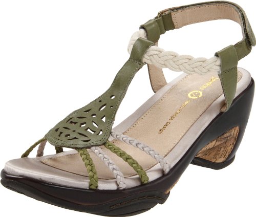 Jambu Sandals Jambu Women's Petal Wedge Sandal,Olive,8.5 M US