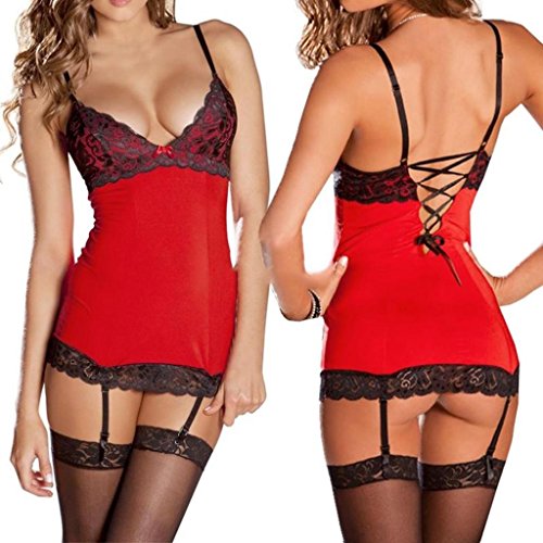 Sexy Women's Charming Lingerie Black Lace Underwear Sleepwear + G-string Suit