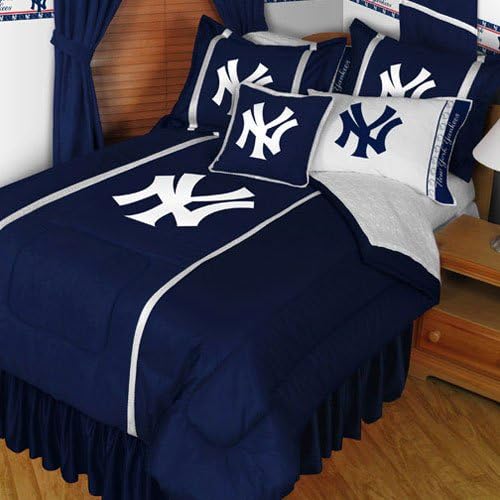 NY Yankees Sidelines Twin Comforter, 3 Pc. Sheets &amp; Sham (5 Piece Bedding)