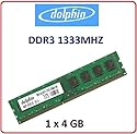 Dolphin 4GB 1x 4GB Pc Speicher Dimm Speicher Memory Ram 1333Mhz 1333 PC10600 10600 für verschiedene Desktop Anwendungen Gaming Spiele Computer 100% kompatibel zu 1066Mhz