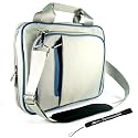 Kroo Blue and Gray Creamy Carrying Case Optional Shoulder Strap For Sylvania GNET31201 Series 10-Inch Now with More Space, More Durable, Looks CooL + Includes a 4-inch Determination Hand Strap