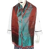 Tanchoi Silk Womens Scarves Jacquard Pattern 22 x 72 inches (srft065)