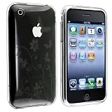 TPU Rubber Skin Case compatible with Apple® iPhone® 3G / 3GS, Clear White Flower with Butterfly