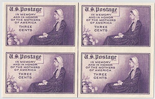 US STAMP SCOTT 754 Adaptation Of Whistler's Mother MNH Block