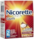 Nicorette OTC Stop Smoking Nicotine Gum, 2mg-Cinnamon-100 ct. (Quantity of 1)