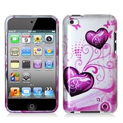 Butterfly Heart 2d Hard Snap-on Crystal Skin Case Cover Accessory for Ipod Touch 4th Generation 4g 4 8gb 32gb 64gb