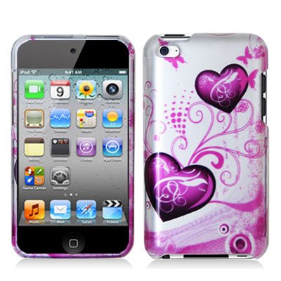 Butterfly Heart 2d Hard Snap-on Crystal Skin Case Cover Accessory for Ipod Touch 4th Generation 4g 4 8gb 32gb 64gb