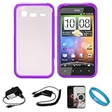 Durable Crystal Hard Case Cover with Purple Rubberized TPU Silicone Skin Ed ....