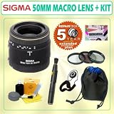 Sigma 50mm f/2.8 EX DG Macro Lens for Canon SLR Cameras + ACCESSORY KIT w/ 5 Year Extended Warranty