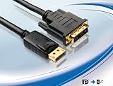 PureLink - basic+ Serie. Zertifiziertes DisplayPort DVI Adapter Kabel mit 24 kt. vergoldeten Steckkontakten - VESA. 1920x1200. DisplayPort Stecker konvertiert zu DVI-D Single Link Stecker. Dreifache Abschirmung. DC0022-01. Länge: 1,00m