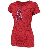 MLB Los Angeles Angels Pure Victory Short Sleeve Raw Cut Crew Neck Tee Women's