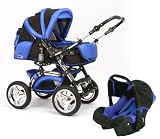 wheels-4-babies presents: Full Travel System CITY DRIVER - design BLACK*DARK BLUE - expensive accessories included - 32 different colourings in our shop