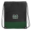 Marshall University Backpack Bag Drawstring Cinch Green Marshall Herd Draw String Back Pack - For Boys Girls Students or Adults