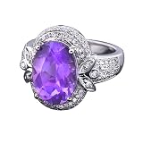 0.53 CT DIAMOND AND 5.17 CT AMETIST RING