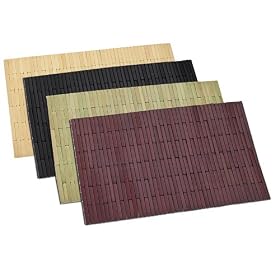 Benson Mills Greek Blocks Bamboo Placemats, Mahogany, Set of 4