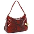 MICHAEL KORS SMALL TOP ZIP SHOULDER RED SNAKE LEATHER HANDBAG