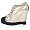 L.A.M.B. Women's Denver Wedge Fashion Sneaker,Platinum,7.5 M