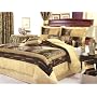 New Queen Size Leopard Print Patchwork 7 Pcs Comforter Set with Pillowshams and Dust Ruffle