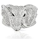 SILVER STYLE ELEPHANT ICED OUT BELT BUCKLE