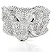 SILVER STYLE ELEPHANT ICED OUT BELT BUCKLE Image