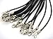 Rockin Beads Brand, 20 Cowhide Leather Cord Necklaces Black 17 Inch-Lobster Claw Clasp