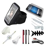 Black Mesh Sport Armband + Clear Screen Protector + USB Charger Kits + 3 packs of Stylus pen + 3.5MM Audio Cable + RCA Cable 6 feet + white Earphone w/mic for Apple Ipod Touch 3G 2G 8gb 32gb 64gb