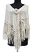 Handmade Lightweight Organic Cotton Shawl - Flamenco Style in Natural Oatmeal (Hand-crocheted Border)