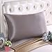 OOSILK Mulberry Silk Pillowcase with Hidden Zipper, Cotton Underside,Queen(20in x 30in),Silver Grey,1pc