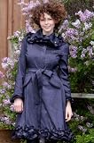 Women's Microfiber Ruffled Bubble Coat